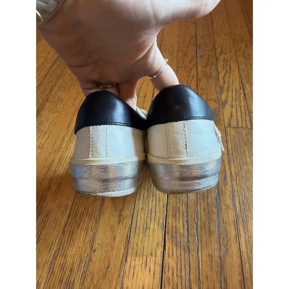 Dolce Vita Shoes Women 10 White Black Low Top Gum Sneakers